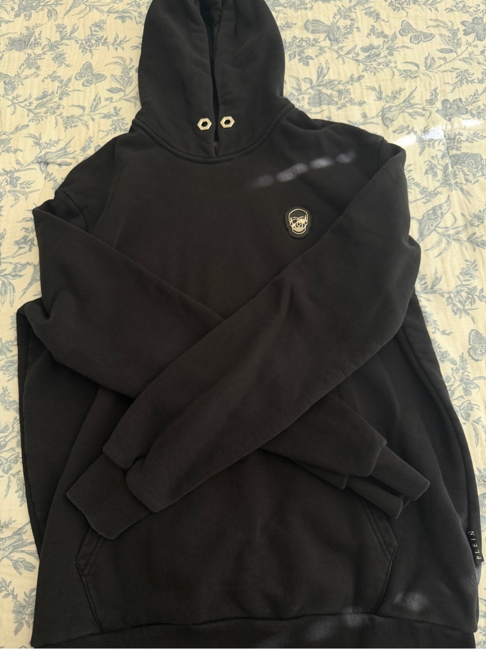 Philipp Plein Black Men's Hoodie Sweater with Skull Logo
